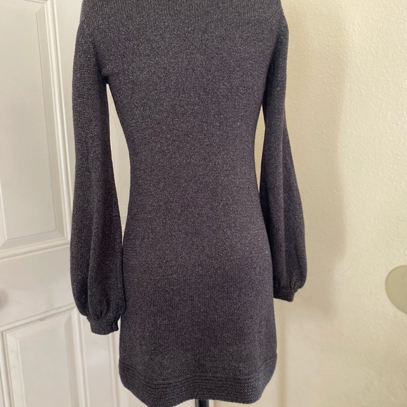 Rebecca Taylor 70s style black mini sweater dress, size 8 - Picture 2 of 7